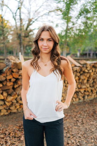 White Adjustable Strap Cami | Select Trends Boutique