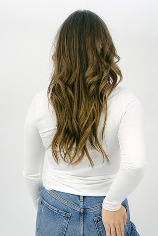 White Basic Long Sleeve Top | Select Trends Boutique