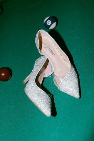 White Beaded Pearl Pointed Toe Heels | Select Trends Boutique