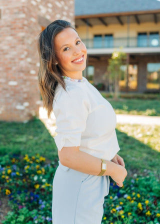 White Bow Detail Puff Sleeve Top | Select Trends Boutique
