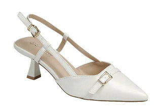 White Buckle Detail Kitten Heels - Select Trends Boutique