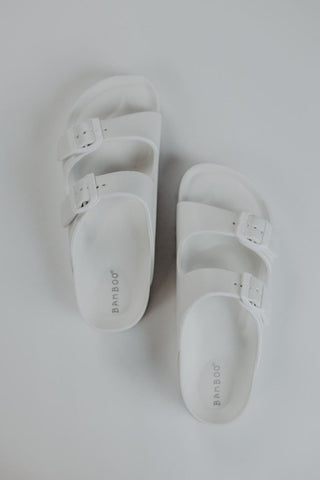 White Double Buckle Sandals | Select Trends Boutique