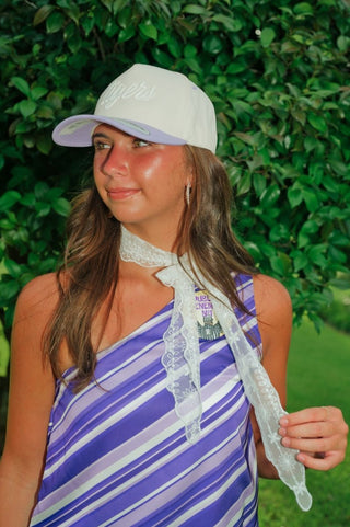 White Embroidered Lace Neck Scarf | Select Trends Boutique