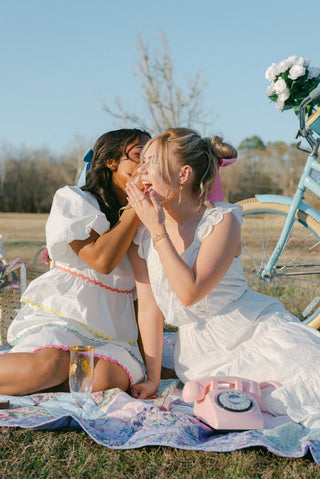 White Eyelet Lace Midi Dress