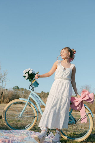 White Eyelet Lace Midi Dress | Select Trends Boutique