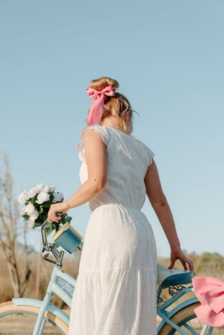 White Eyelet Lace Midi Dress | Select Trends Boutique