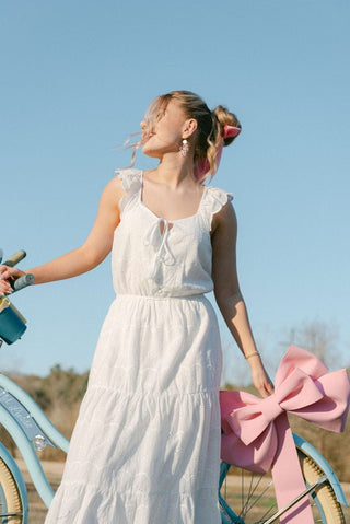White Eyelet Lace Midi Dress | Select Trends Boutique