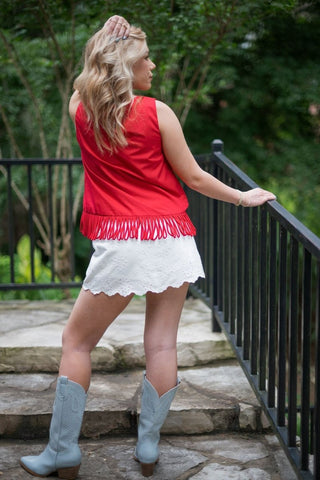 White Eyelet Lace Mini Skort | Select Trends Boutique