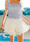 White Eyelet Lace Ruffle Skort - Select Trends Boutique