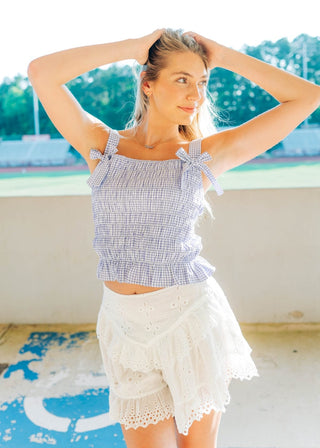 White Eyelet Lace Ruffle Skort - Select Trends Boutique