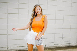 White Feather Tiered Mini Skirt from Select Trends Boutique