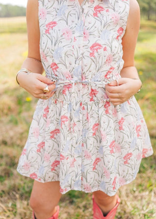 White Floral Collared Mini Dress - Select Trends Boutique