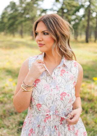 White Floral Collared Mini Dress - Select Trends Boutique