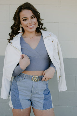 White Fringe Vegan Leather Jacket from Select Trends Boutique