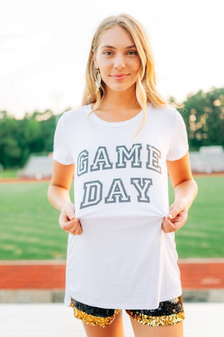 White Gameday Short Sleeve Tee | Select Trends Boutique