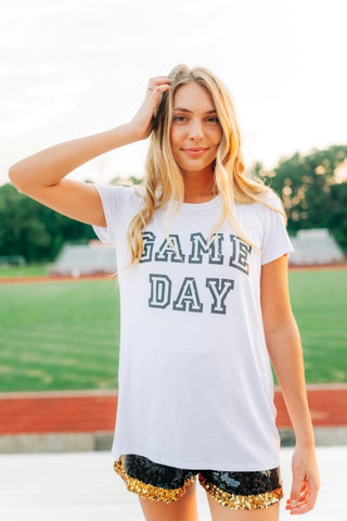 White Gameday Short Sleeve Tee | Select Trends Boutique
