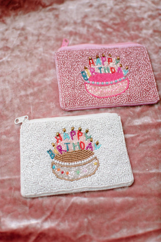 White Happy Birthday Money Pouch