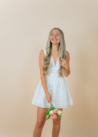 White Heart Eyelet Embroidered Dress | Select Trends Boutique