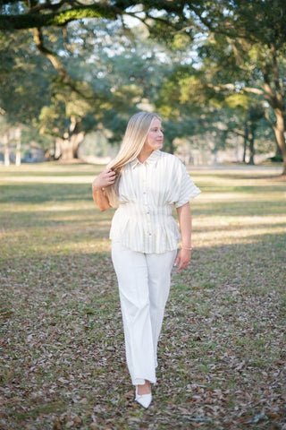 White High Waisted Flare Pants | Select Trends Boutique