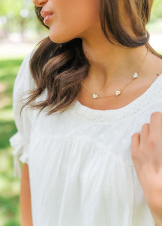 White Lace Trim Babydoll Dress | Select Trends Boutique