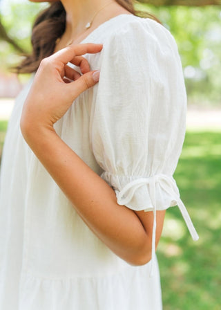 White Lace Trim Babydoll Dress | Select Trends Boutique