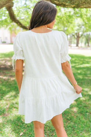 White Lace Trim Babydoll Dress White Lace Trim Babydoll Dress