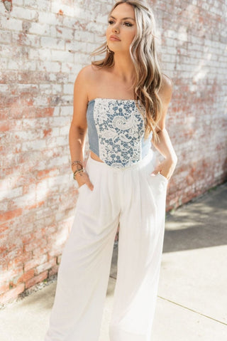 White Linen Wide Leg Pants | Select Trends Boutique
