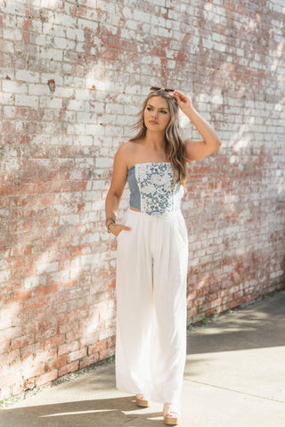 White Linen Wide Leg Pants | Select Trends Boutique