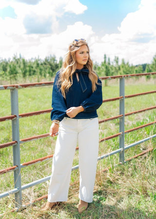 White Mid Rise Barrel Jeans | Select Trends Boutique