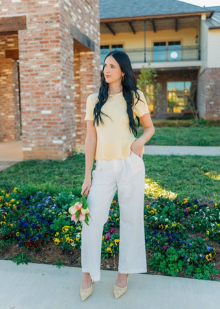 White Modern Pleated Trousers - Select Trends Boutique