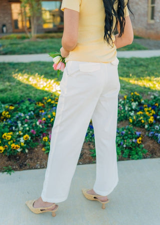 White Modern Pleated Trousers - Select Trends Boutique