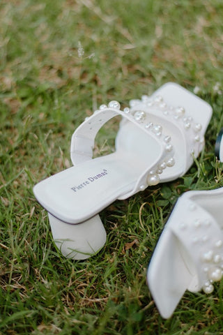 White Pearl Slip On Heels - Select Trends Boutique