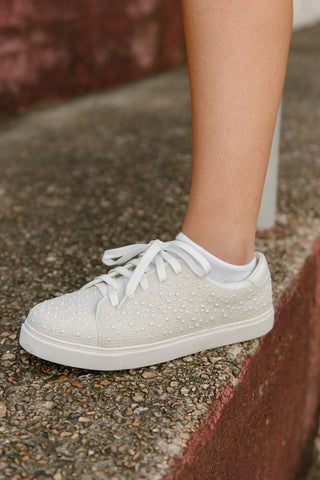 White Pearl Sneakers - Select Trends Boutique
