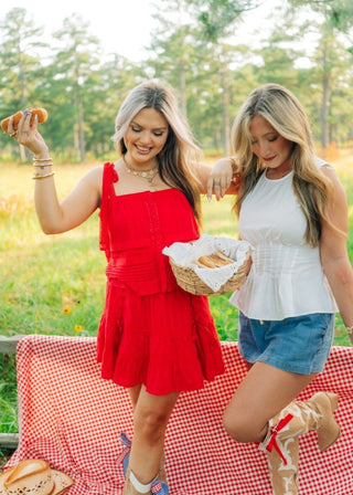 White Pleated Corset Sleeveless Top - Select Trends Boutique