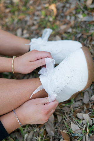 White Ribbon Lace Sneakers - Select Trends Boutique