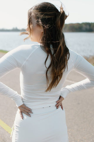 White Seamless Long Sleeve Top | Select Trends Boutique