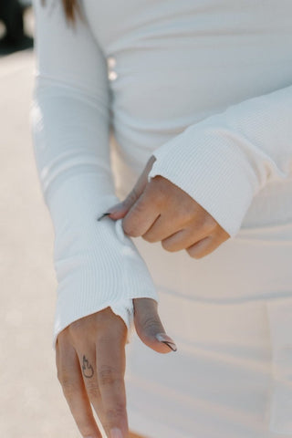 White Seamless Long Sleeve Top | Select Trends Boutique