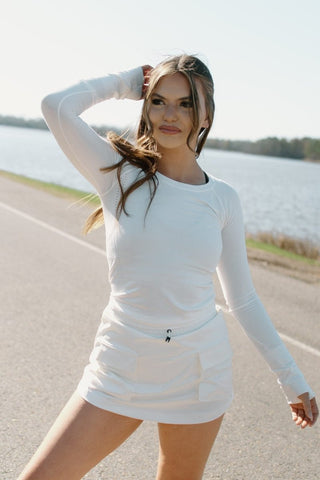 White Seamless Long Sleeve Top | Select Trends Boutique