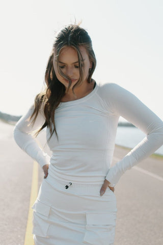White Seamless Long Sleeve Top | Select Trends Boutique