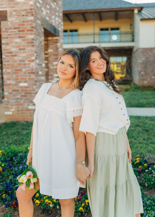 White Short Flutter Sleeve Mini Dress - Select Trends Boutique