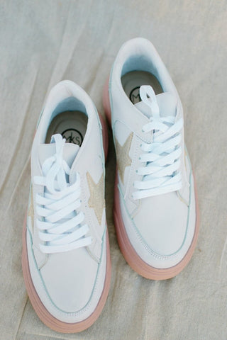 White Sneakers With Pink Sole | Select Trends Boutique