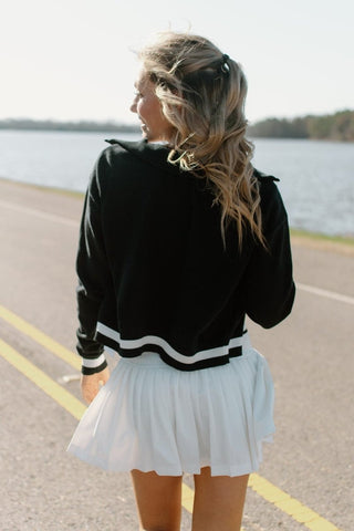 White Striped Active Set Varsity Jacket | Select Trends Boutique