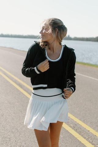 White Striped Active Set Varsity Jacket | Select Trends Boutique