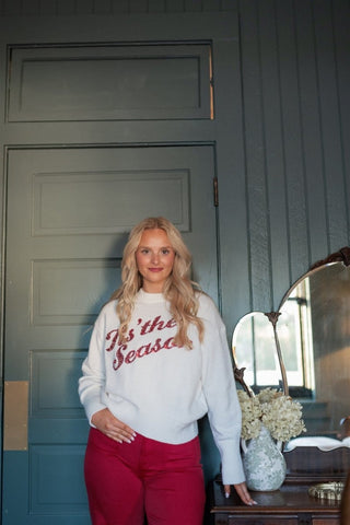 White Tis The Season Sequin Sweater | Select Trends Boutique