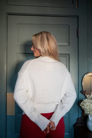White Tis The Season Sequin Sweater | Select Trends Boutique