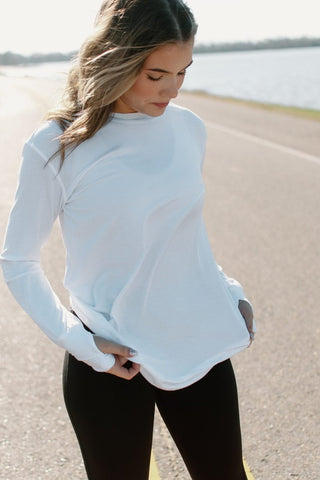 White Ultra Soft Long Sleeve Top | Select Trends Boutique