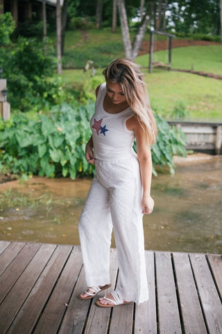 White USA Star Tank | Select Trends Boutique
