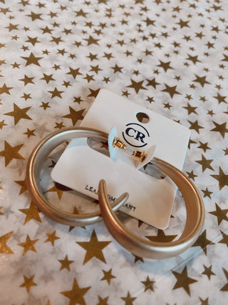 Wide Matte Gold Hoops | Select Trends Boutique