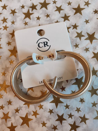 Wide Matte Gold Hoops | Select Trends Boutique