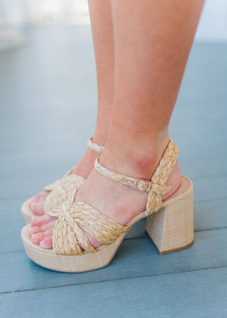 Woven Platform Chunky Heels | Select Trends Boutique